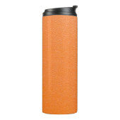 Orangefarbenes Ledermuster, Textur aus Hinterleder Thermosbecher (Nach links gedreht)
