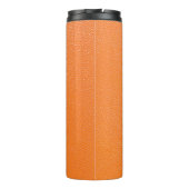 Orangefarbenes Ledermuster, Textur aus Hinterleder Thermosbecher (Rückseite)