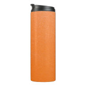 Orangefarbenes Ledermuster, Textur aus Hinterleder Thermosbecher (Nach rechts gedreht)