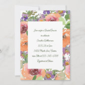 Orangefarbenes Lila Brautparty mit Blumenfarbe Einladung (Vorderseite)