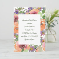 Orangefarbenes Lila Brautparty mit Blumenfarbe