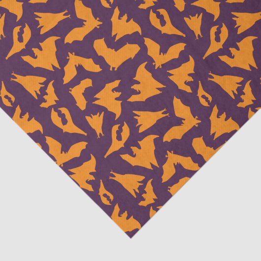 Orangefarbenes Lila Fledermausmuster Seidenpapier (Ausschnitt)
