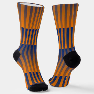 Orangefarbenes Lila Streifenmuster Socken