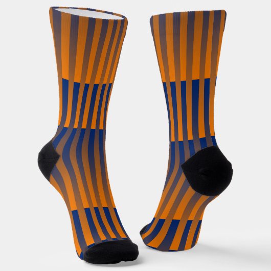 Orangefarbenes Lila Streifenmuster Socken (Gewinkelt)