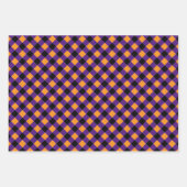 Orangefarbenes Lila Zickzack StreifenHalloween Geschenkpapier Set (Vorderseite)