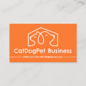 Orangefarbenes Logo für Katzen Visitenkarte (Vorderseite)