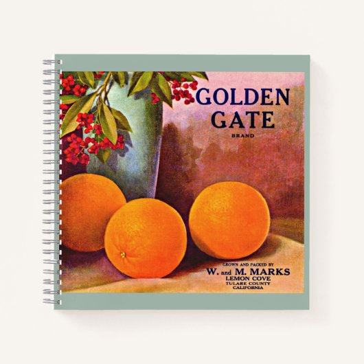Orangefarbenes Markenzeichen Golden Gate 1950 Notizblock (Vorderseite)