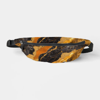 Orangefarbenes Marmormuster mit Gold Bauchtasche