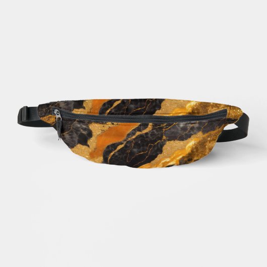 Orangefarbenes Marmormuster mit Gold Bauchtasche (Vorderseite)