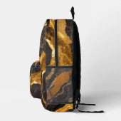 Orangefarbenes Marmormuster mit Gold Bedruckter Rucksack (Rechts)