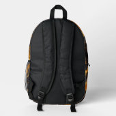 Orangefarbenes Marmormuster mit Gold Bedruckter Rucksack (Rückseite)