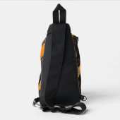 Orangefarbenes Marmormuster mit Gold Crossbody Bag (Rückseite)