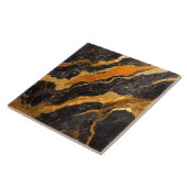 Orangefarbenes Marmormuster mit Gold Fliese (Seite)