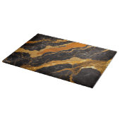 Orangefarbenes Marmormuster mit Gold Schneidebrett (Ecke)