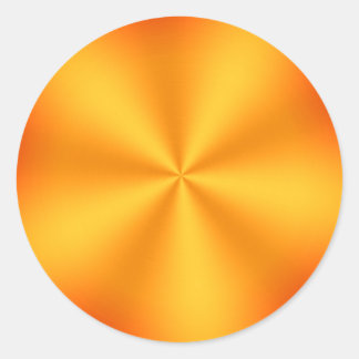 Orangefarbenes Metall-Look Radialmuster Runder Aufkleber