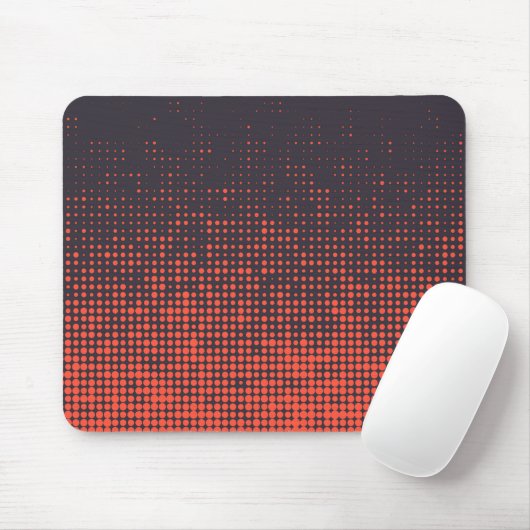 Orangefarbenes, modernes, urbanes Halbtonmuster Mousepad (Mit Mouse)