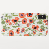 Orangefarbenes, mohnfarbenes Muster Case-Mate iPhone Hülle (Rückseite (Horizontal))