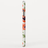 Orangefarbenes, mohnfarbenes Muster Case-Mate iPhone Hülle (Hinten/Rechts)