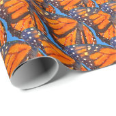 Orangefarbenes Monarch Geschenkpapier (Rolleneckpunkt)