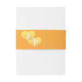 Orangefarbenes Monogramm Einladungsbanderole (Rückseitenbeispiel)