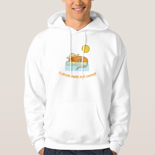 Orangefarbenes Monster schläft auf einem schwimmen Hoodie (Vorderseite)
