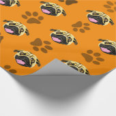 Orangefarbenes Mops- und Papppapier Geschenkpapier (Ecke)