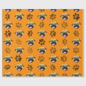 Orangefarbenes Mops- und Papppapier Geschenkpapier (Flach)