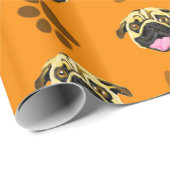 Orangefarbenes Mops- und Papppapier Geschenkpapier (Rolleneckpunkt)