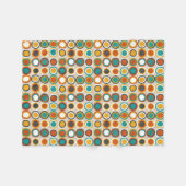 Orangefarbenes Muster Aquamariner Retro-Kreise der Fleecedecke (Vorderseite (Horizontal))