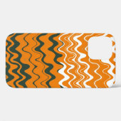 Orangefarbenes Muster aus weißem Graumeer Case-Mate iPhone Hülle (Rückseite (Horizontal))