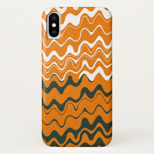 Orangefarbenes Muster aus weißem Graumeer Case-Mate iPhone Hülle (Rückseite)