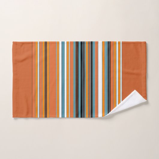 Orangefarbenes Muster Badhandtuch Set (Handtuch)