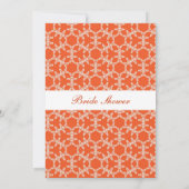 Orangefarbenes Muster Braudusche Einladung. Einladung (Rückseite)