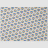 Orangefarbenes Muster der blauen Blume Seidenpapier (Vorderseite)