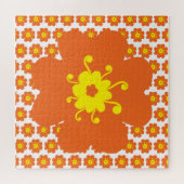 Orangefarbenes Muster der Blume Puzzle (Horizontal)