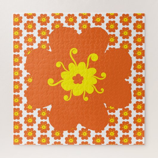 Orangefarbenes Muster der Blume Puzzle (Vertikal)
