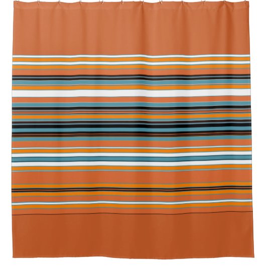 Orangefarbenes Muster Duschvorhang (Vorderseite)