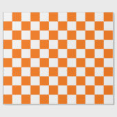 Orangefarbenes Muster eines Karos Geschenkpapier (Flach)