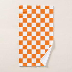 Orangefarbenes Muster eines Karos Handtuch