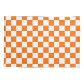 Orangefarbenes Muster eines Karos Kissenbezug (Rückseite)