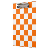 Orangefarbenes Muster eines Karos Klemmbrett (Links)