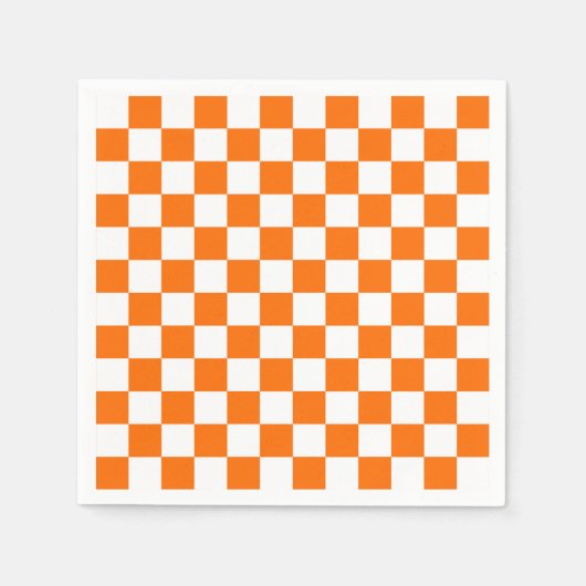 Orangefarbenes Muster eines Karos Serviette (Vorderseite)