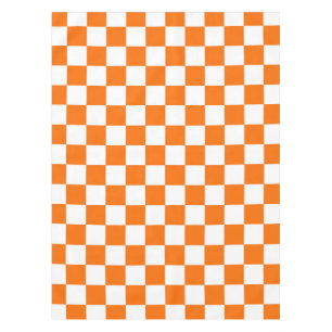 Orangefarbenes Muster eines Karos Tischdecke