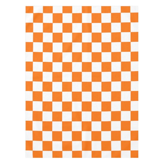 Orangefarbenes Muster eines Karos Tischdecke (Vorderseite)