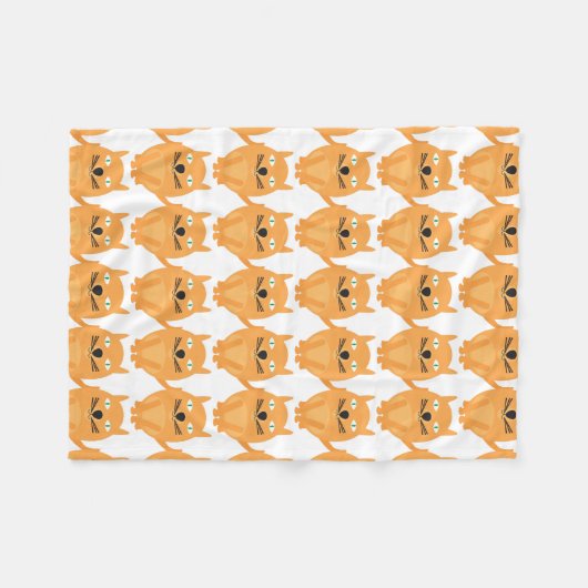 Orangefarbenes Muster Fleecedecke (Vorderseite (Horizontal))