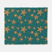 Orangefarbenes Muster Fleecedecke (Vorderseite (Horizontal))