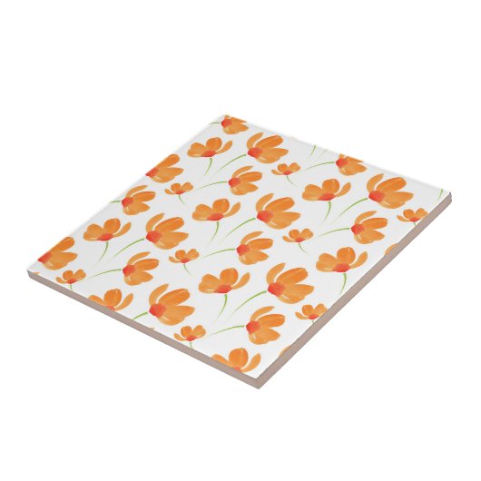 Orangefarbenes Muster Fliese (Seite)