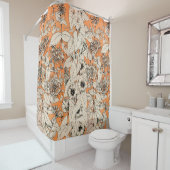 Orangefarbenes Muster für Blume Duschvorhang (Beispiel)