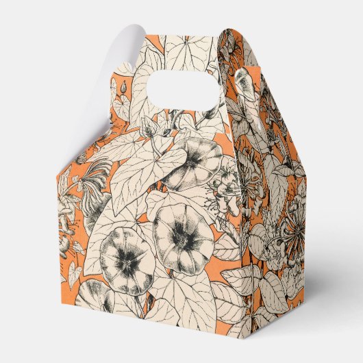 Orangefarbenes Muster für Blume Geschenkschachtel (Vorderseite)