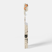 Orangefarbenes Muster für Blume iPhone Hülle (Linke Seite)